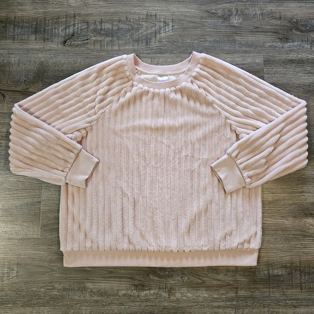 No‎ Boundaries Pale Pink Fuzzy Ribbed Pull Over Sweater